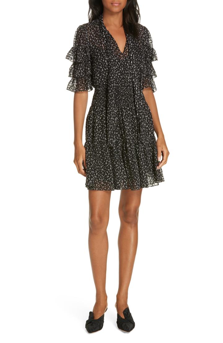 Women's Cece Embellished Collar Dress, Size - Black