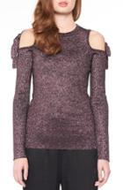 Women's Willow & Clay Metallic Cold Shoulder Top, Size - Purple