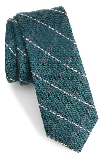 Men's The Tie Bar Plaid Silk & Wool Tie, Size - Green