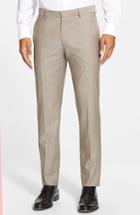 Men's Boss 'genesis' Flat Front Wool Trousers