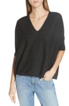 Women's Eileen Fisher Merino Wool Three Quarter Sleeve Sweater, Size - Grey