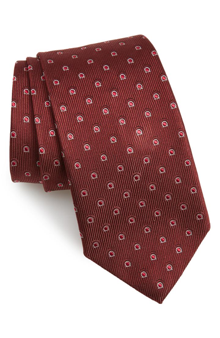 Men's Salvatore Ferragamo Fabrian Jacquard Gancini Silk Tie
