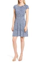 Women's Michael Michael Kors Collage Floral Double Keyhole Dress - Blue