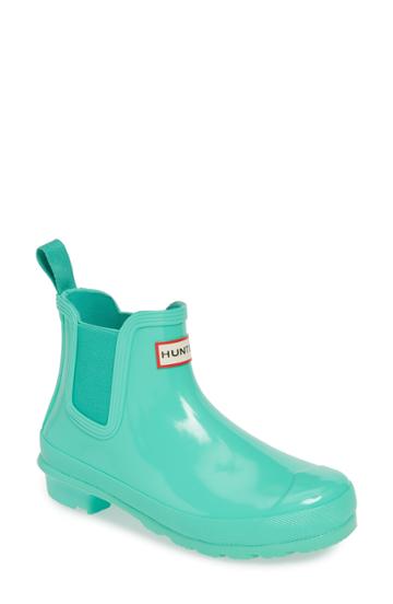 Women's Hunter Original Gloss Waterproof Chelsea Boot M - Green