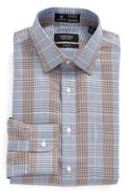 Men's Nordstrom Men's Shop Smartcare(tm) Classic Fit Graphic Check Dress Shirt .5 32 - Brown