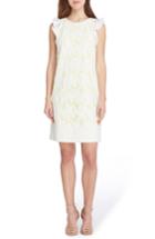 Women's Tahari Ruffle Cap Sleeve Lace Dress - Yellow