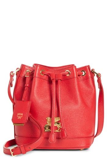 Mcm Mini Rgb Drawstring Crossbody Bag - Red