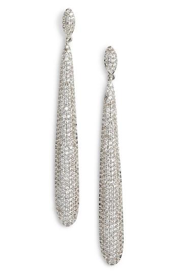 Women's Nina Skinny Teardrop Pave Earrings