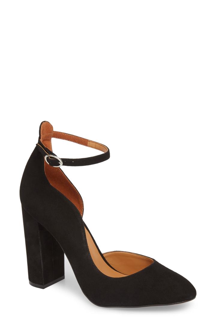 Women's Topshop Gracie Block Court Asymmetrical Pump .5us / 39eu - Black
