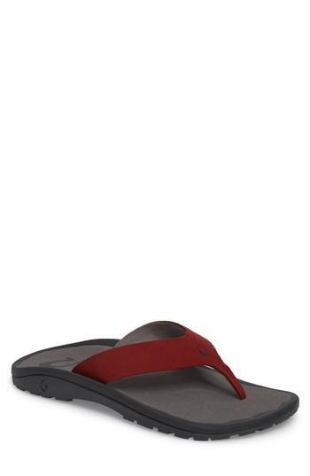 Men's Olukai Ohana Ho'okahi Flip Flop M - Red
