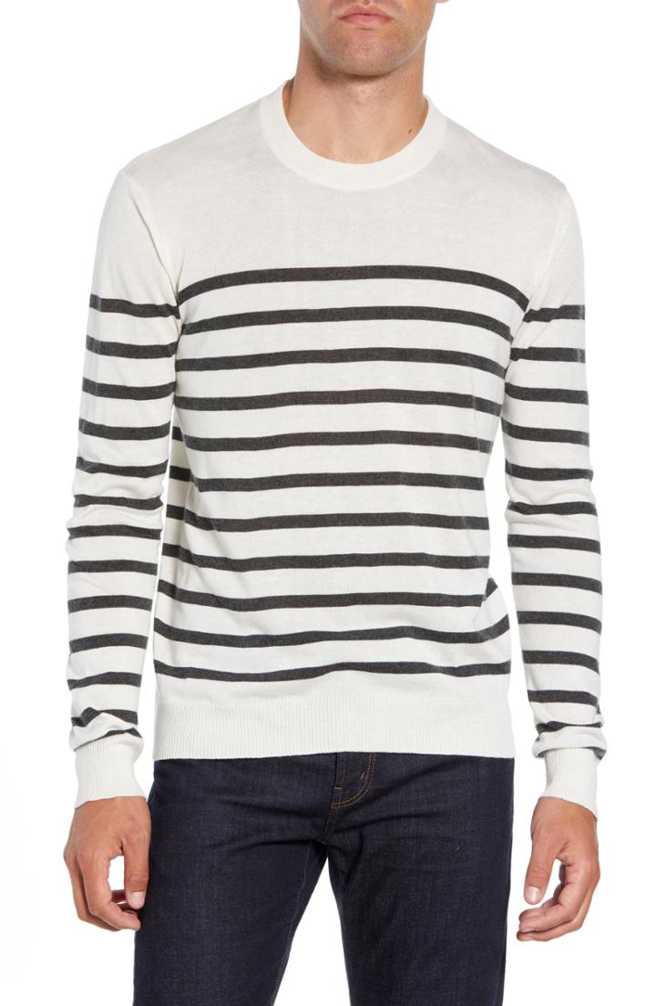 Men's Atm Anthony Thomas Melillo Sailor Stripe Silk Blend Sweater - White