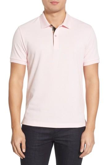 Men's Burberry Pique Polo - Pink