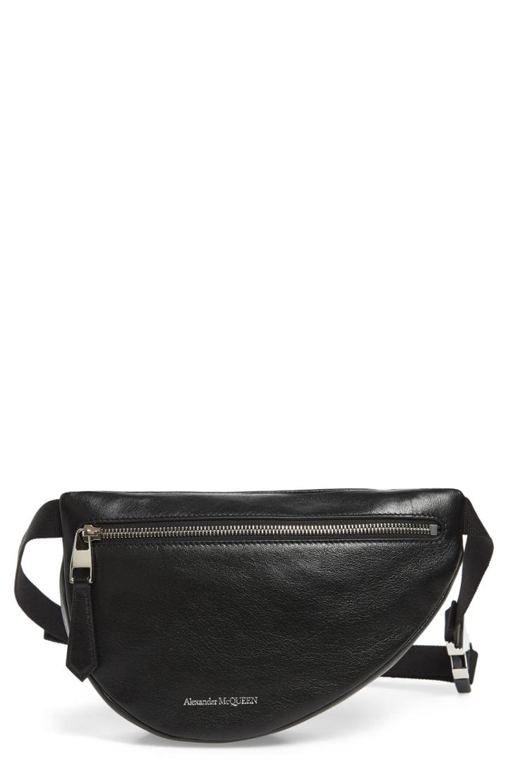 Men's Alexander Mcqueen Compact Leather Bum Bag -