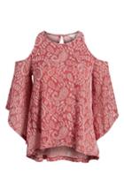 Women's Lucky Brand Cold Shoulder Paisley Top