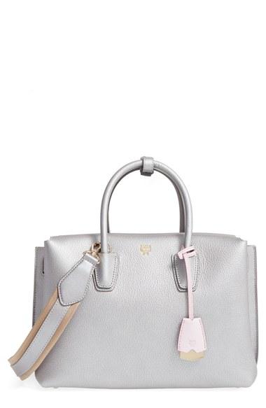 Mcm Medium Milla Leather Tote - Metallic