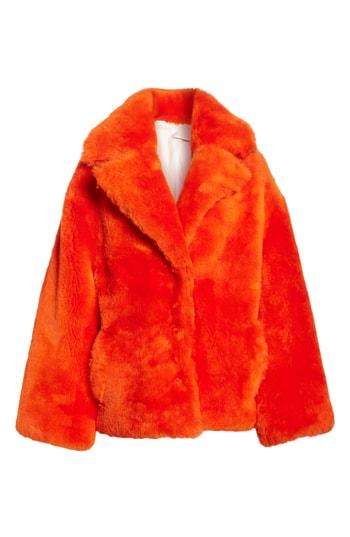 Women's Anne Vest Sirid Genuine Shearling Jacket Us / 34 De - Orange