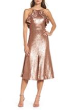 Women's C/meo Collective Illuminated Sequin Ruffle Midi Dress - Metallic