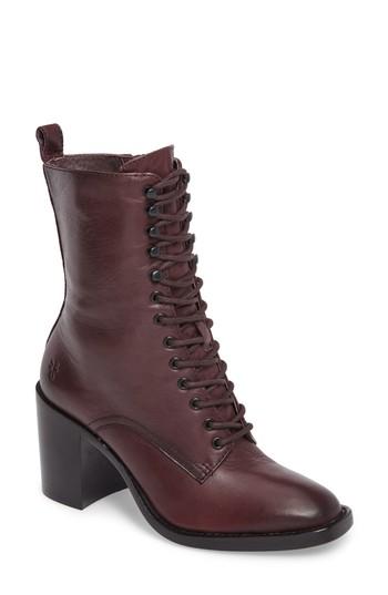 Women's Frye Pia Combat Boot M - Burgundy