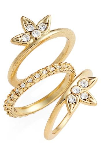 Women's Luv Aj Posie Set Of Three Pave Rings
