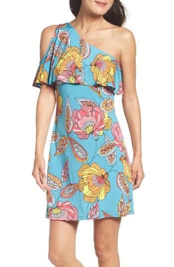 Women's Trina Trina Turk Regal Asymmetrical One-shoulder Dress - Blue