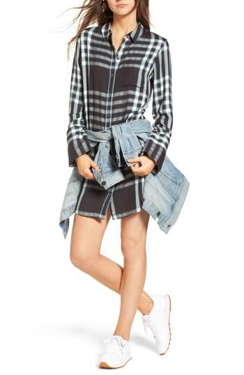 Women's Treasure & Bond Plaid Shirtdress, Size - Grey