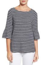 Women's Pleione Stripe Knit Bell Sleeve Top - Blue