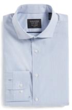 Men's Nordstrom Men's Shop Tech-smart Trim Fit Stretch Check Dress Shirt .5 32/33 - Blue