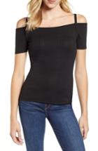 Women's Frame Open Strap Tee - Black