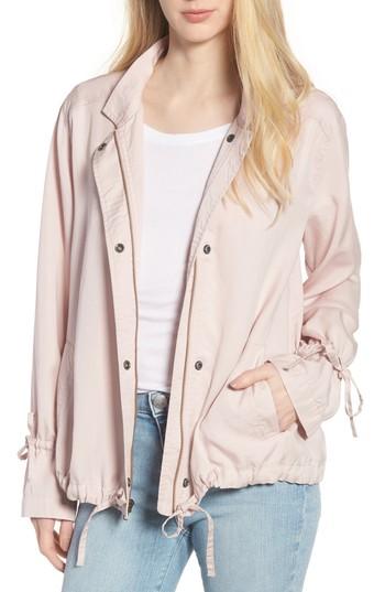 Women's Hinge Tie Sleeve Jacket, Size - Pink