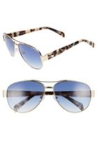 Women's Draper James 61mm Aviator Sunglasses - Gold/ Black