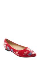 Women's Trotters Estee Pointed Toe Flat W - Red