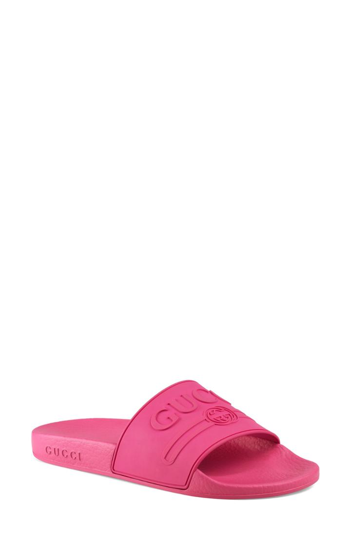 Women's Gucci Pursuit Logo Slide Sandal Us / 35eu - Pink