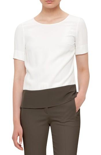 Women's Akris Punto Two-tone Blouse - Ivory