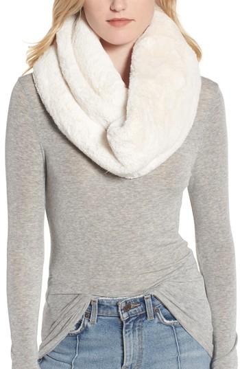 Women's Heurueh Faux Fur Infinity Scarf, Size - White