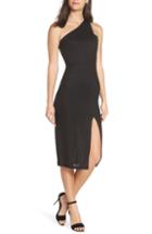 Women's Nsr Karin One-shoulder Ribbed Sheath - Black