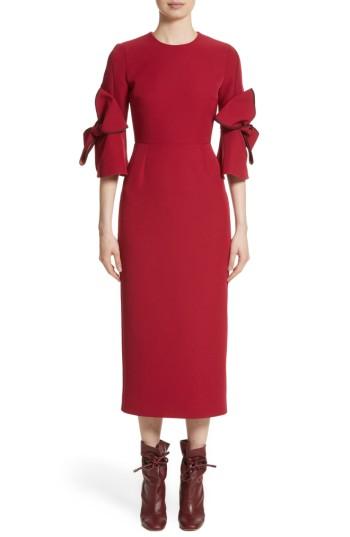 Women's Roksanda Lavete Bow Sleeve Crepe Dress Us / 14 Uk - Red