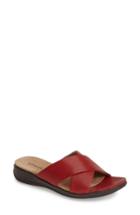 Women's Softwalk 'tillman' Leather Cross Strap Slide Sandal N - Red