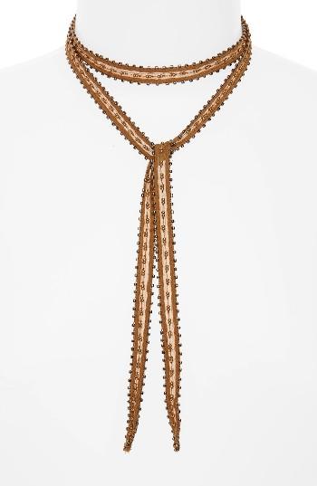 Women's Chan Luu Beaded Chiffon Tie Necklace