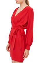 Women's Topshop Bubble Satin Wrap Dress Us (fits Like 0-2) - Red