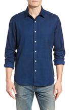 Men's Jeff Grafton Slim Fit Herringbone Sport Shirt - Blue