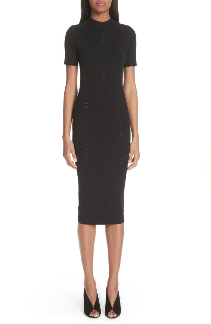 Women's Versace Collection Knit Detail Body-con Dress Us / 42 It - Black