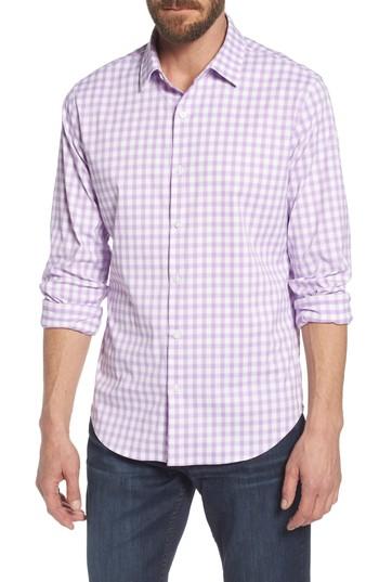 Men's Bonobos Slim Fit Check Performance Sport Shirt R - Purple