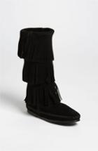 Women's Minnetonka 3-layer Fringe Boot M - Black