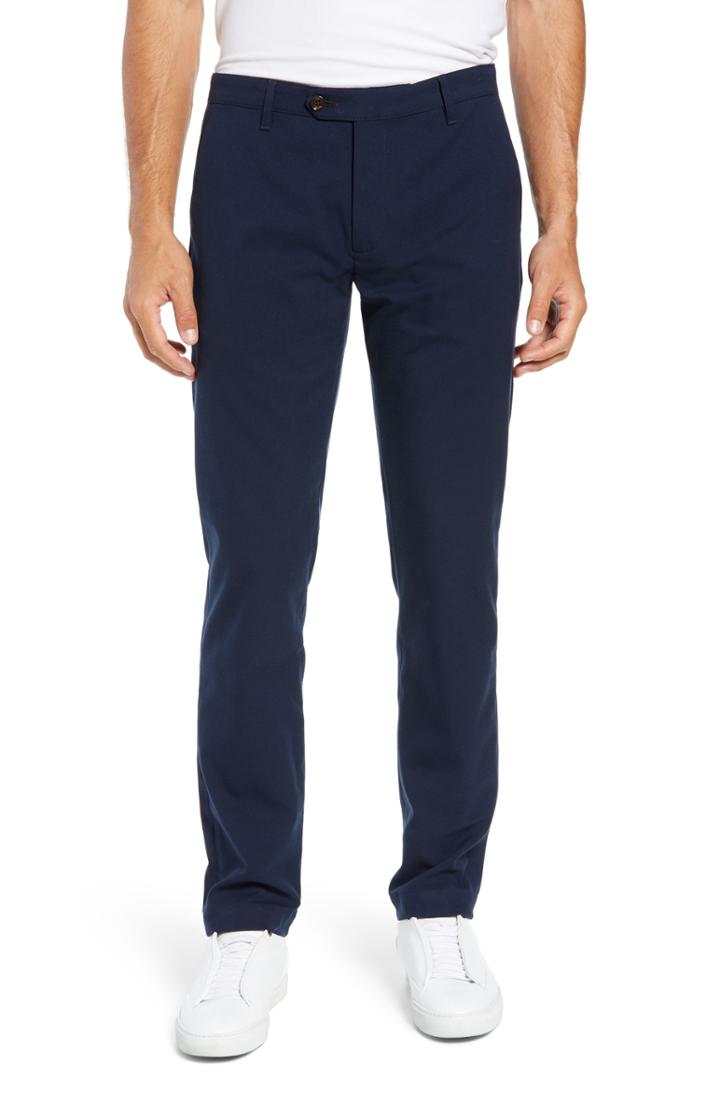 Men's Ted Baker London Semplin Slim Fit Brushed Trousers R - Blue