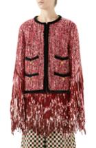 Women's Gucci Sequin Tweed Jacket Us / 40 It - Pink