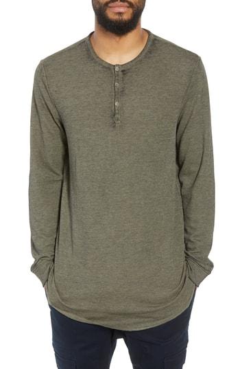 Men's The Rail Longline Burnout Henley - Green