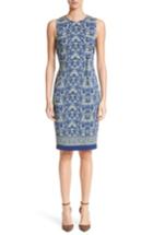 Women's Versace Collection Acanthus Print Sheath Dress Us / 38 It - Blue