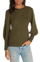 Women's Ba & Sh Zelie Lace-up Cuff Wool Sweater - Green