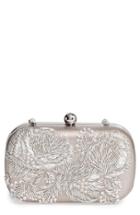 La Regale Floral Metallic Embroidered Clutch -