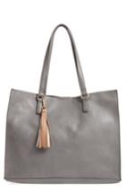 Bp. Faux Leather Tote & Pouch - Grey